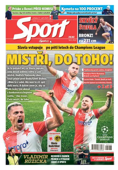 Sport - 17.9.2025 - CZECH NEWS CENTER a. s.