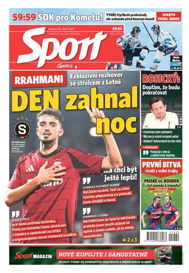 Sport - 20.9.2025 - CZECH NEWS CENTER a. s.