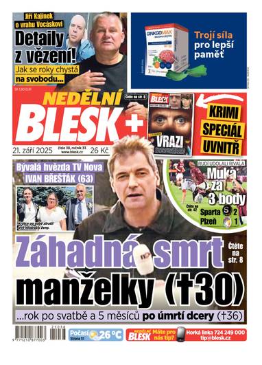 NEDĚLNÍ BLESK - 38/2025 - CZECH NEWS CENTER a. s.