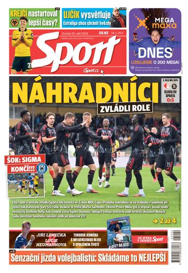 Sport - 25.9.2025 - CZECH NEWS CENTER a. s.