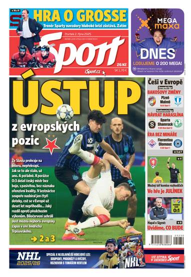 Sport - 2.10.2025 - CZECH NEWS CENTER a. s.