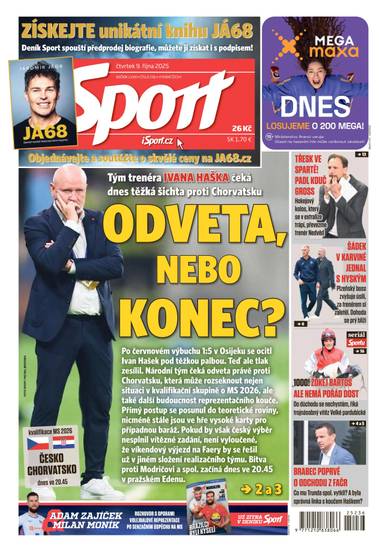 Sport - 9.10.2025 - CZECH NEWS CENTER a. s.
