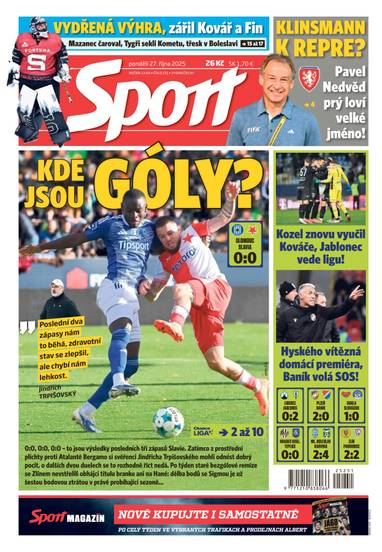 Sport - 27.10.2025 - CZECH NEWS CENTER a. s.