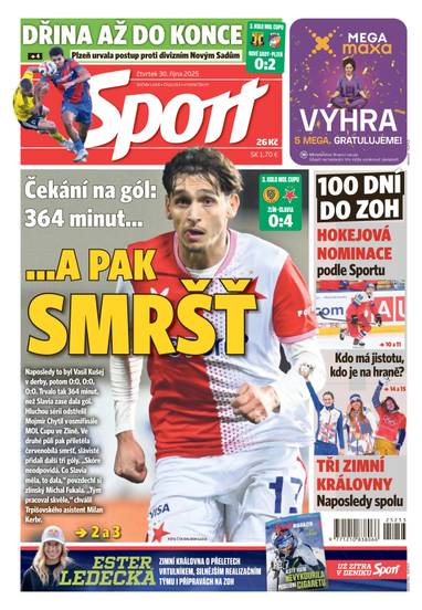 Sport - 30.10.2025 - CZECH NEWS CENTER a. s.