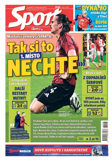 Sport - 3.11.2025 - CZECH NEWS CENTER a. s.