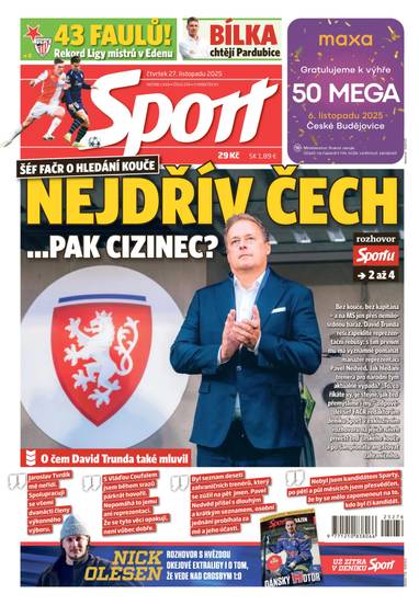Sport - 27.11.2025 - CZECH NEWS CENTER a. s.