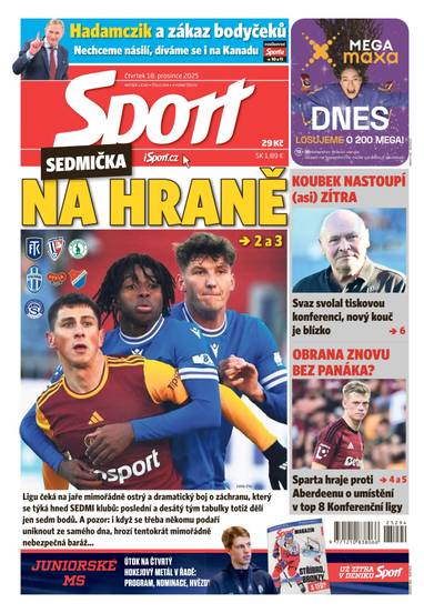 Sport - 18.12.2025 - CZECH NEWS CENTER a. s.