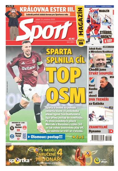 Sport - 19.12.2025 - CZECH NEWS CENTER a. s.
