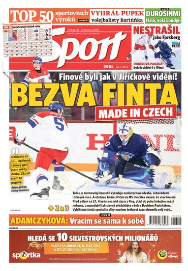 Sport - 31.12.2025 - CZECH NEWS CENTER a. s.