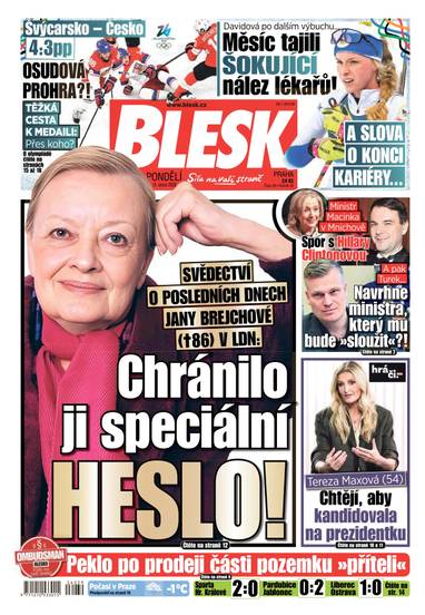 BLESK - 16.2.2026 - CZECH NEWS CENTER a. s.