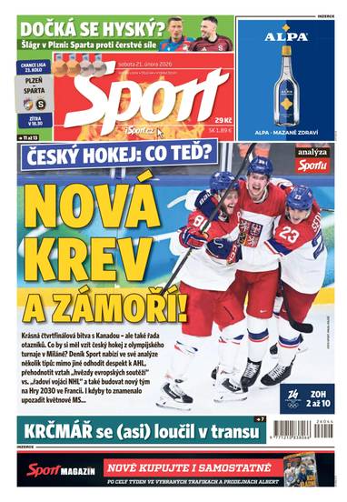 Sport - 21.2.2026 - CZECH NEWS CENTER a. s.