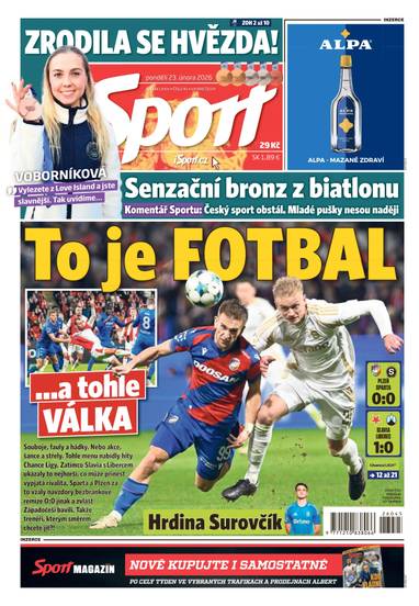 Sport - 23.2.2026 - CZECH NEWS CENTER a. s.