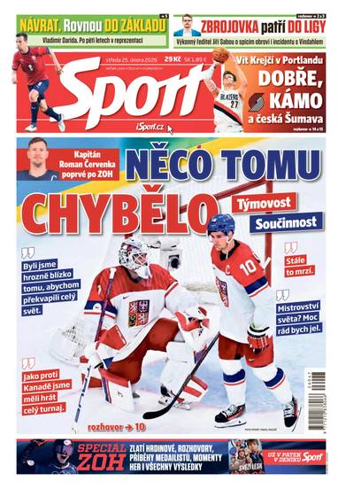 Sport - 25.2.2026 - CZECH NEWS CENTER a. s.