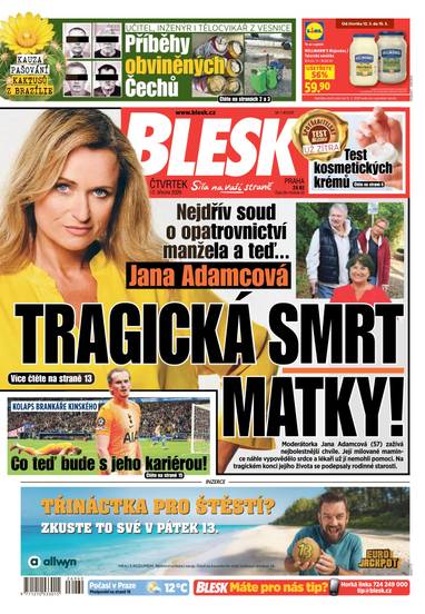 BLESK - 12.3.2026 - CZECH NEWS CENTER a. s.