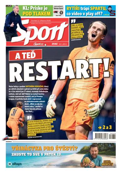 Sport - 12.3.2026 - CZECH NEWS CENTER a. s.