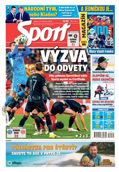 Sport - 13.3.2026 - CZECH NEWS CENTER a. s.