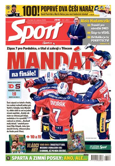 Sport - 16.4.2026 - CZECH NEWS CENTER a. s.