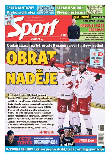 Sport - 23.4.2026 - CZECH NEWS CENTER a. s.