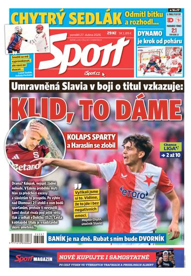 Sport - 27.4.2026 - CZECH NEWS CENTER a. s.