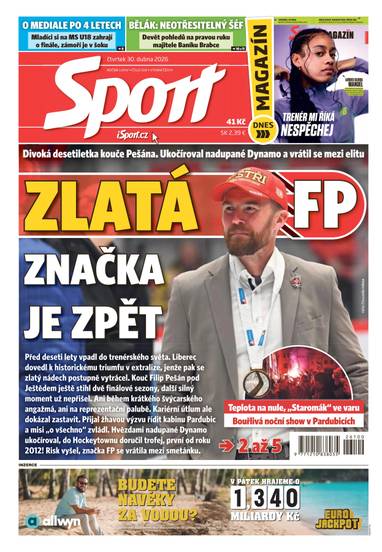 Sport - 30.4.2026 - CZECH NEWS CENTER a. s.