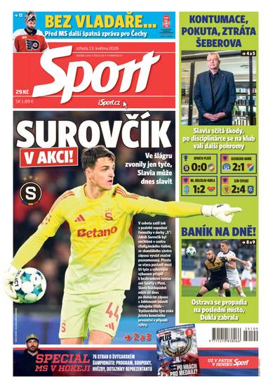 Sport - 13.5.2026 - CZECH NEWS CENTER a. s.