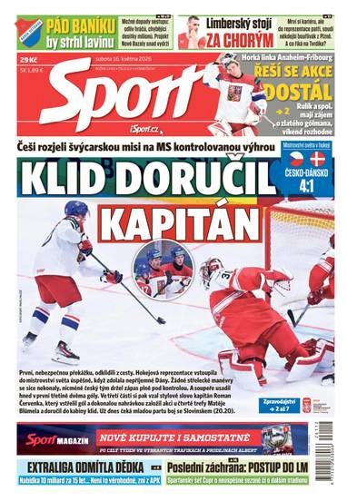 Sport - 16.5.2026 - CZECH NEWS CENTER a. s.