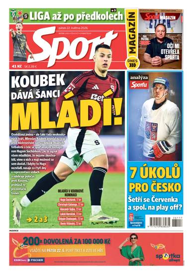 Sport - 22.5.2026 - CZECH NEWS CENTER a. s.