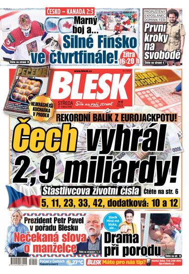 BLESK - 27.5.2026 - CZECH NEWS CENTER a. s.