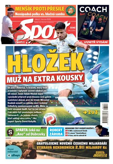 Sport - 2.6.2026 - CZECH NEWS CENTER a. s.