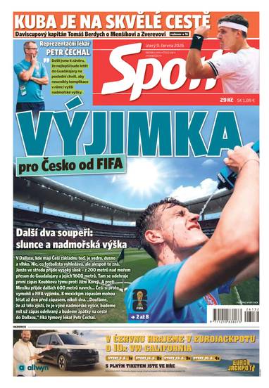 Sport - 9.6.2026 - CZECH NEWS CENTER a. s.