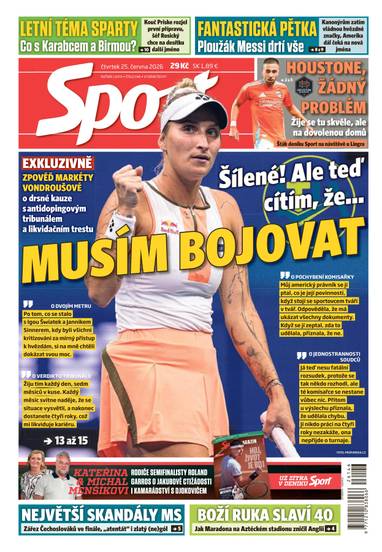 Sport - 25.6.2026 - CZECH NEWS CENTER a. s.