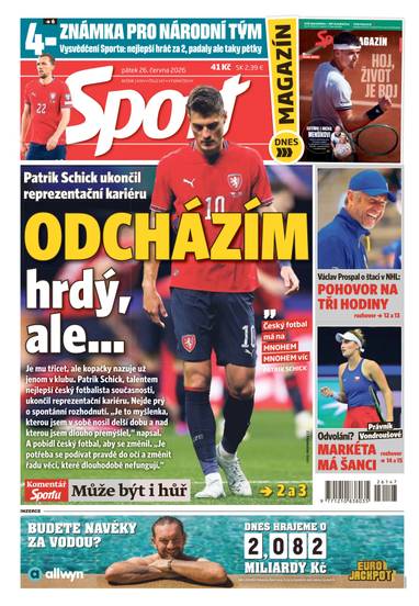 Sport - 26.6.2026 - CZECH NEWS CENTER a. s.