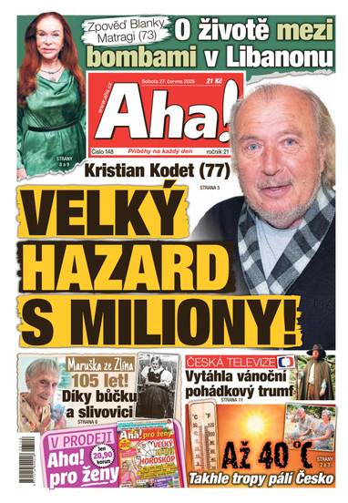 Aha! - 27.6.2026 - CZECH NEWS CENTER a. s.