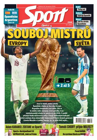 Sport - 18.7.2026 - CZECH NEWS CENTER a. s.