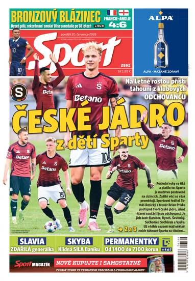 Sport - 20.7.2026 - CZECH NEWS CENTER a. s.