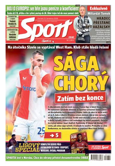 Sport - 23.7.2026 - CZECH NEWS CENTER a. s.