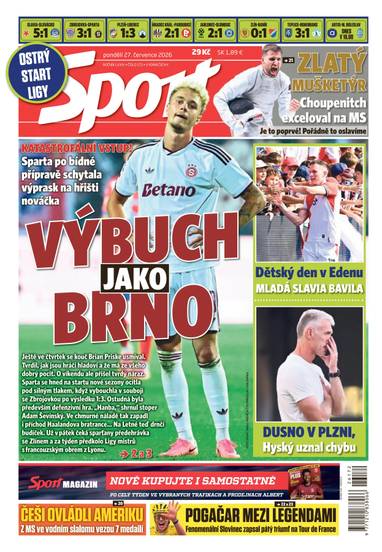 Sport - 27.7.2026 - CZECH NEWS CENTER a. s.