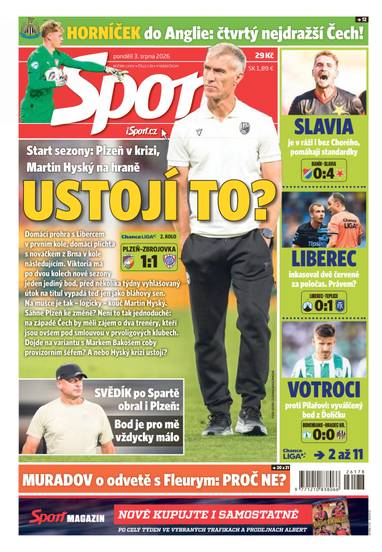 Sport - 3.8.2026 - CZECH NEWS CENTER a. s.