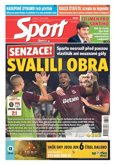 Sport - 5.8.2026 - CZECH NEWS CENTER a. s.