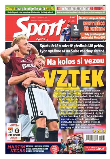 Sport - 11.8.2026 - CZECH NEWS CENTER a. s.