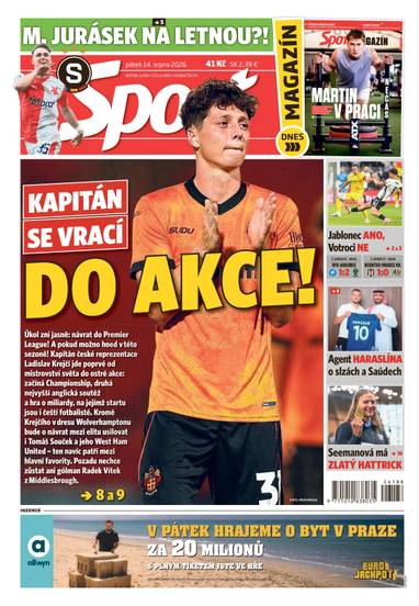 Sport - 14.8.2026 - CZECH NEWS CENTER a. s.