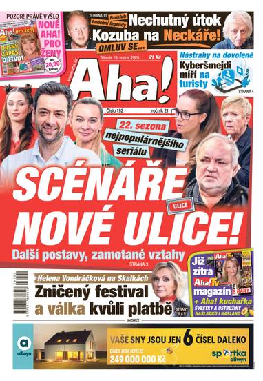 Aha! - 19.8.2026 - CZECH NEWS CENTER a. s.