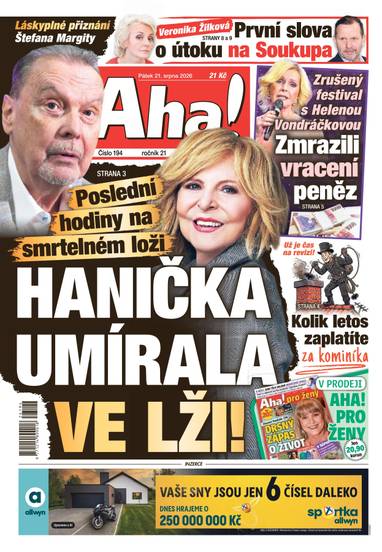 Aha! - 21.8.2026 - CZECH NEWS CENTER a. s.