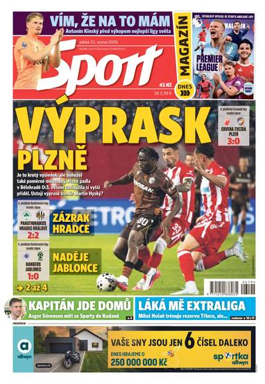 Sport - 21.8.2026 - CZECH NEWS CENTER a. s.