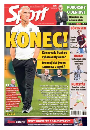 Sport - 22.8.2026 - CZECH NEWS CENTER a. s.
