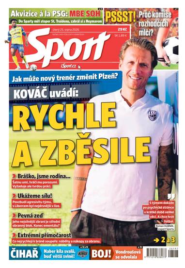 Sport - 25.8.2026 - CZECH NEWS CENTER a. s.