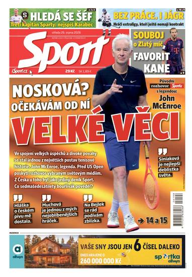 Sport - 26.8.2026 - CZECH NEWS CENTER a. s.