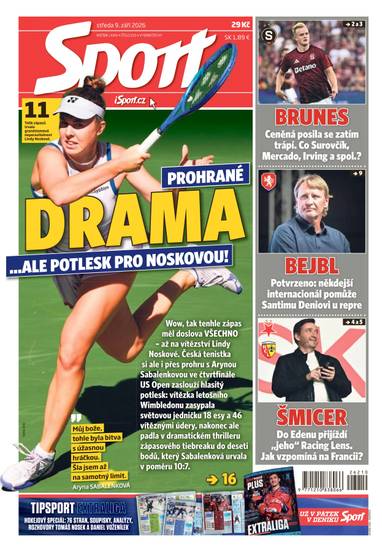 Sport - 9.9.2026 - CZECH NEWS CENTER a. s.