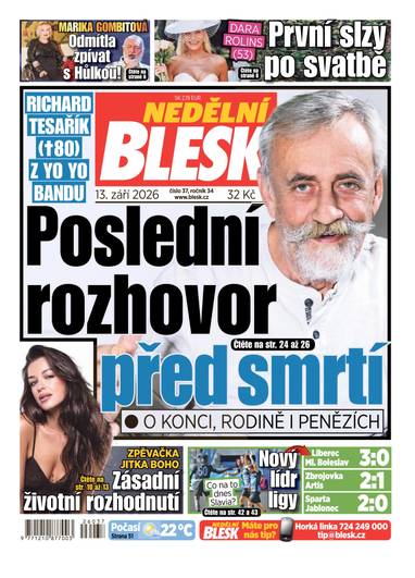 NEDĚLNÍ BLESK - 37/2026 - CZECH NEWS CENTER a. s.