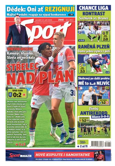 Sport - 14.9.2026 - CZECH NEWS CENTER a. s.
